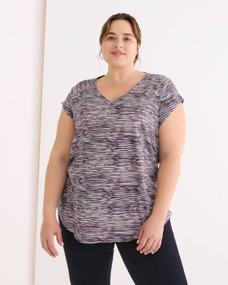 V-Neck Tee with Side Shirring - Active Zone