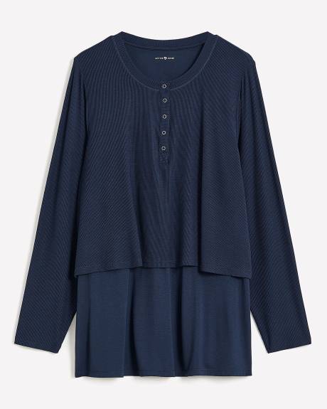 Responsible, Ribbed Henley Fooler Top - Active Zone