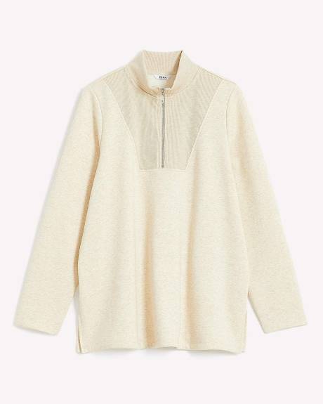 Mock-Neck Long-Sleeve Sweatshirt