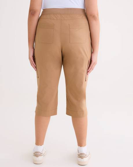 Cotton Capri with Ribbed Waistband