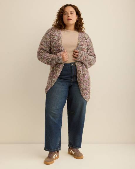 Dark Tunic Cocoon Cardigan