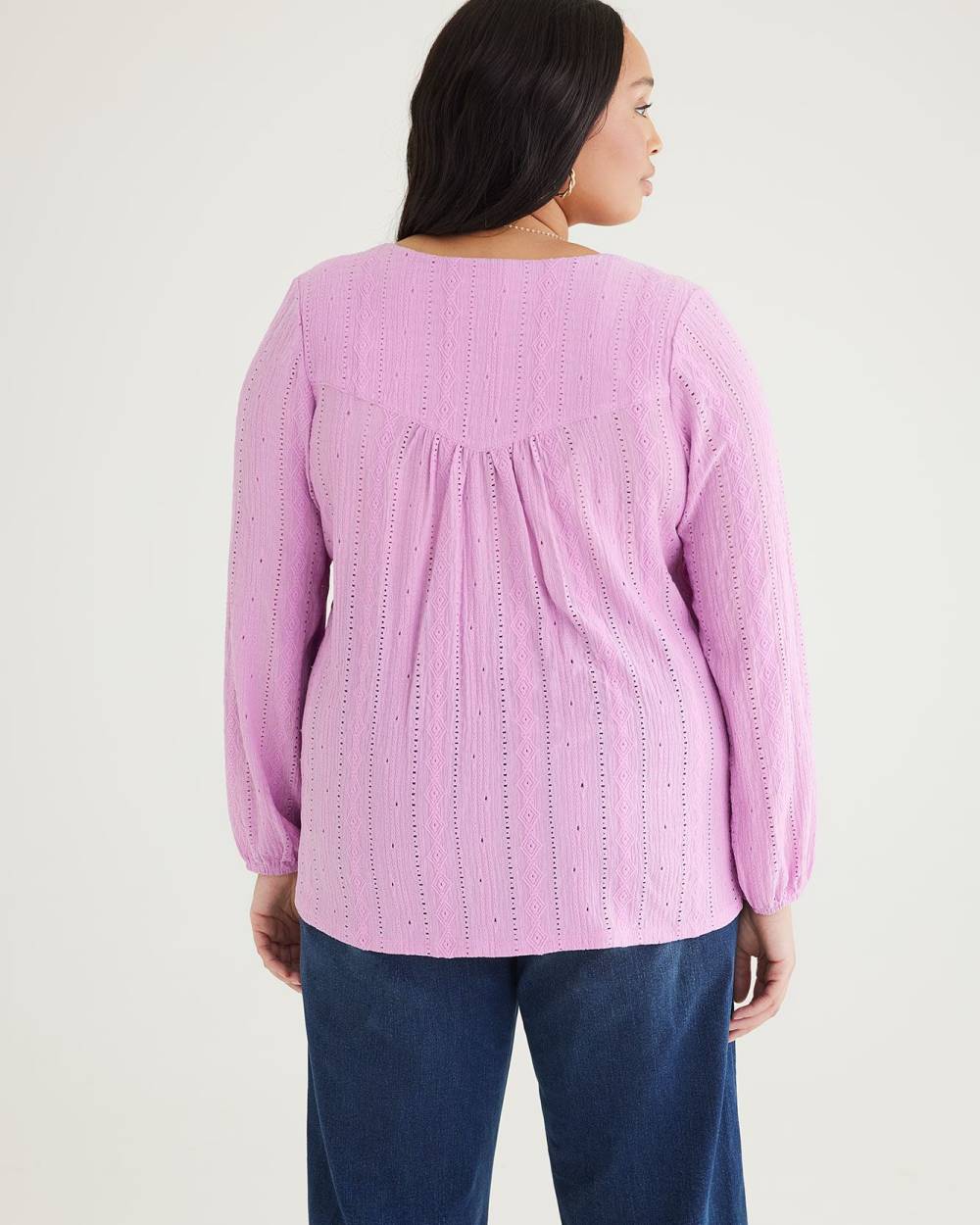 ButtonedDown Top with Long Bubble Sleeves Penningtons