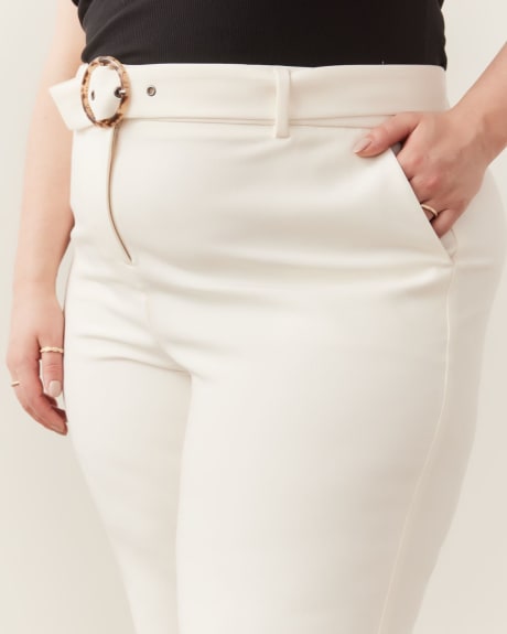 Cropped Straight-Leg Pant with Sash