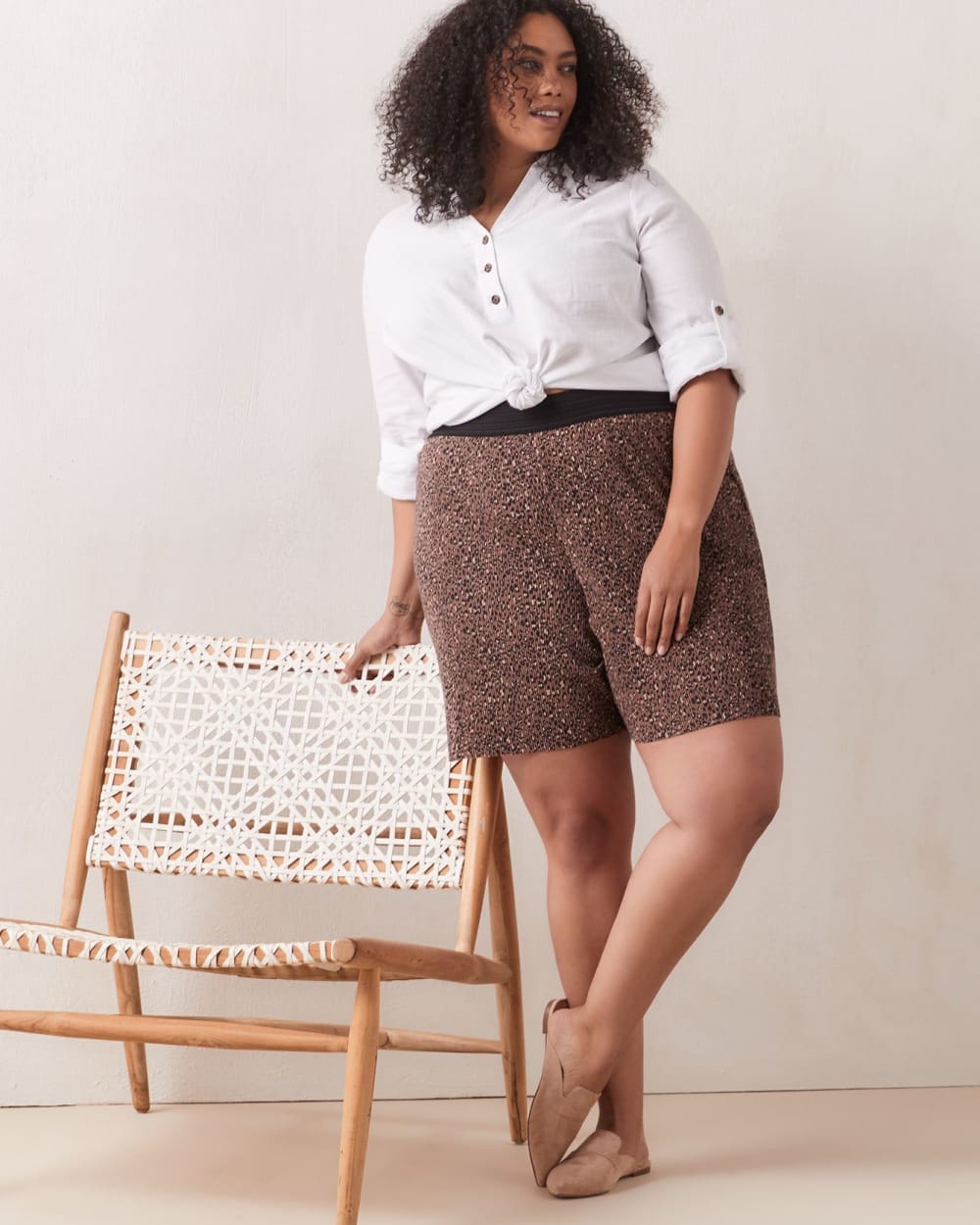 Printed PullOn Shorts With Mini Pleats Addition Elle Penningtons