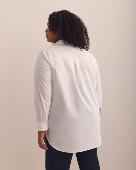 White Cotton Poplin Tunic Shirt