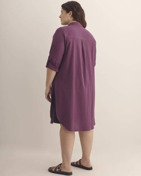 Cotton Buttoned Down Tunic Shirt