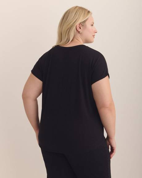 T-shirt c&ocirc;tel&eacute; &agrave; petites manches, coupe moderne - Essentiels PENN.