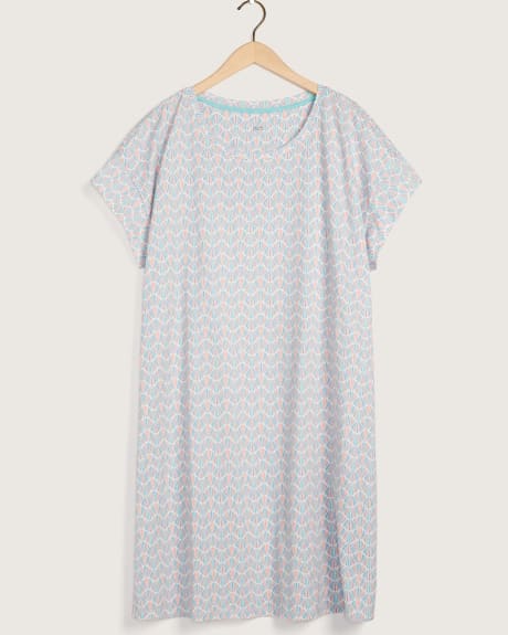 Chemise de nuit à manches courtes et imprimé