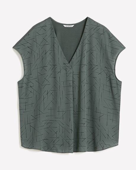 Responsible, Cap-Sleeve V-Neck Blouse