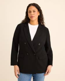 Veston de ville noir à double boutonnage