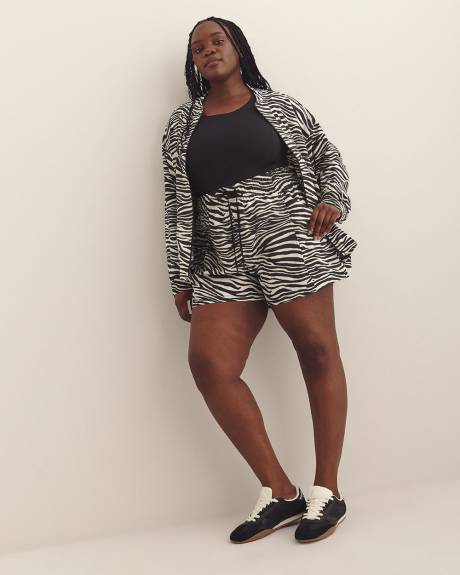 Short bermuda zébré à enfiler, tissu responsable - Active Zone