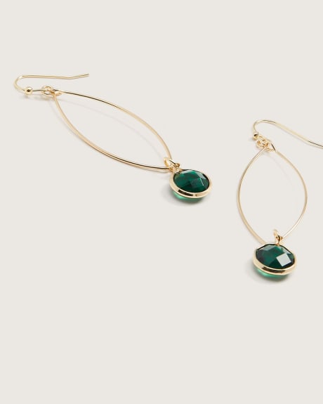Pendant Earring with Green Stone