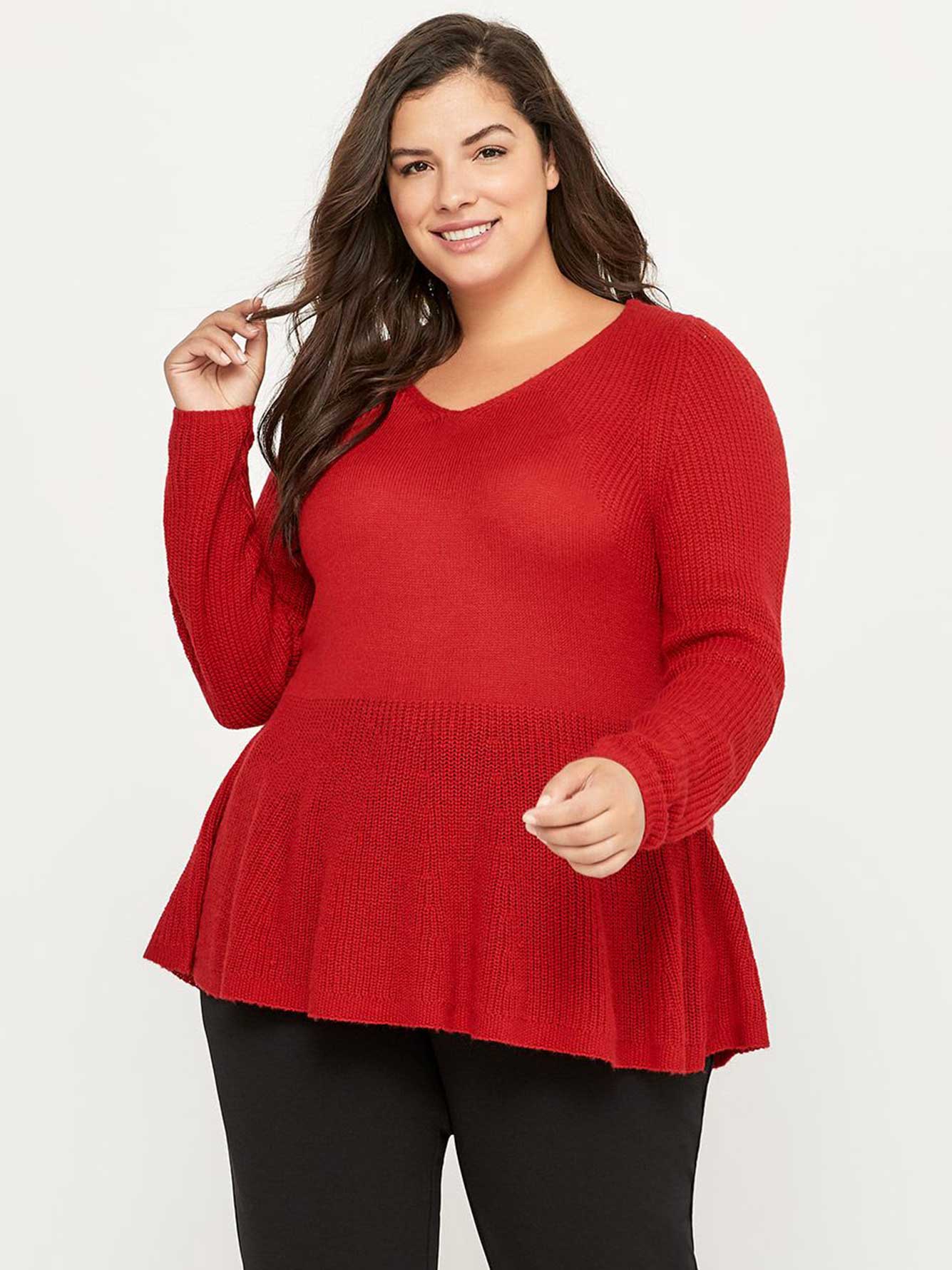 Ribbed Peplum Sweater - In Every Story | Penningtons