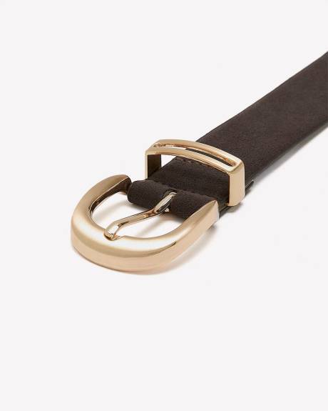 Brown Faux Suede Denim Belt