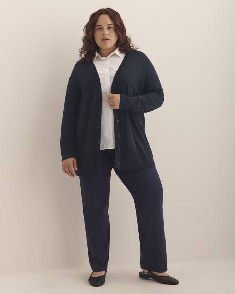 Responsible, Cotton-Blend Tunic Cardigan