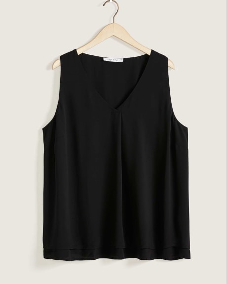 Sleeveless Double Layer Tank With Pleats - In Every Story