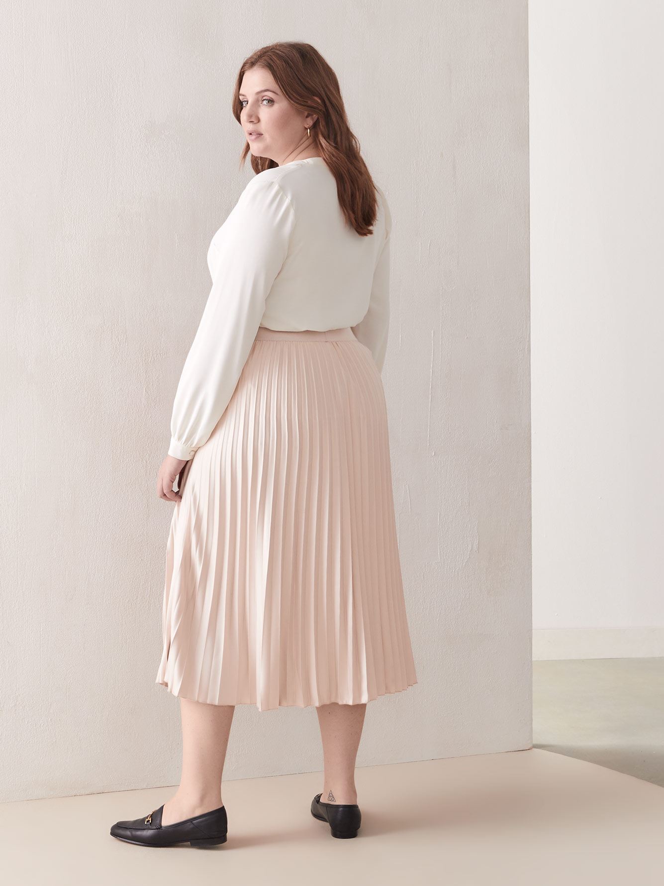 Pleated Skirt with Ruffle Detail - Addition Elle