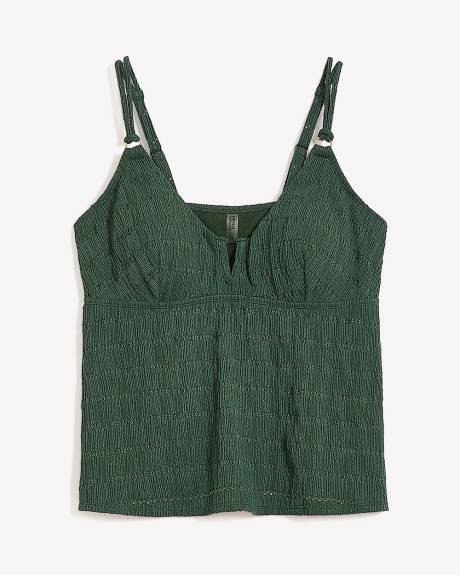 Textured Tankini Top with V-Wire Neckline