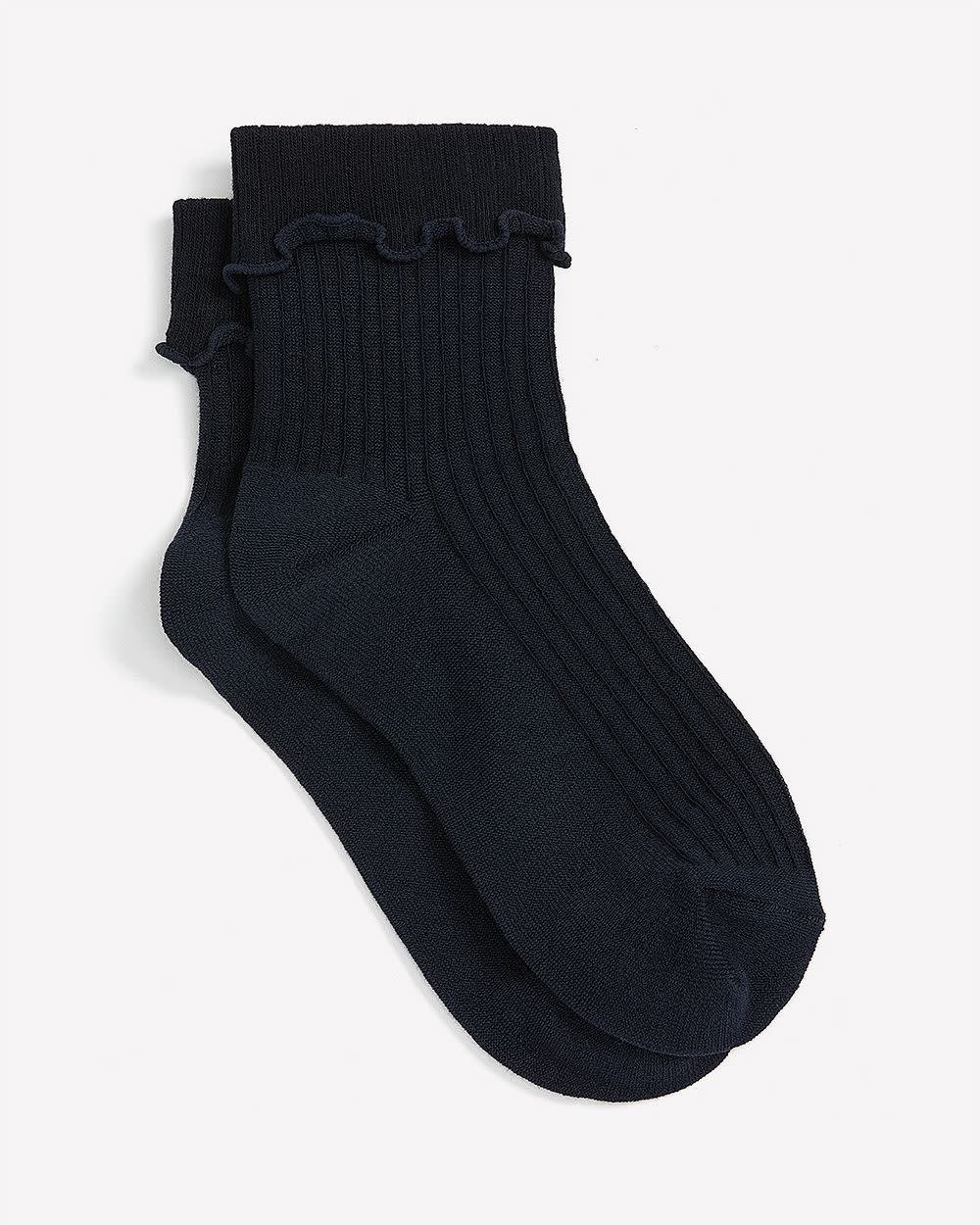 Chaussettes côtelées à rebord ondulé