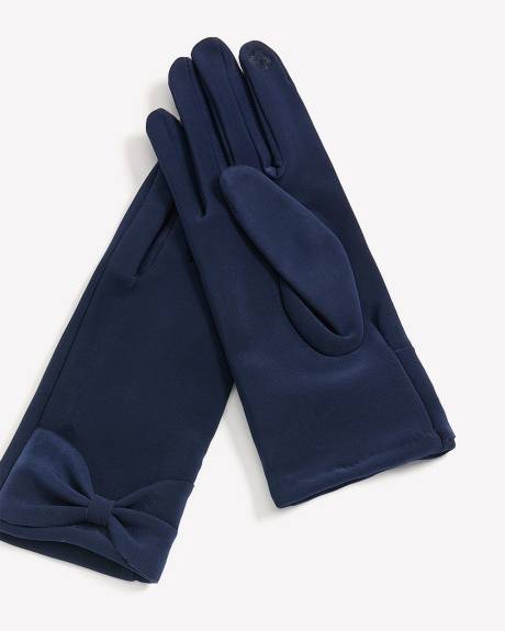 Gants habillés en tricot avec boucle au poignet