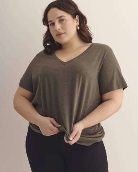 T-shirt col en V, coupe boyfriend - Essentiels PENN.