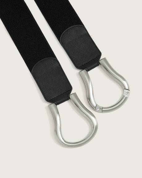 Ceinture élastique large avec boucle en étain