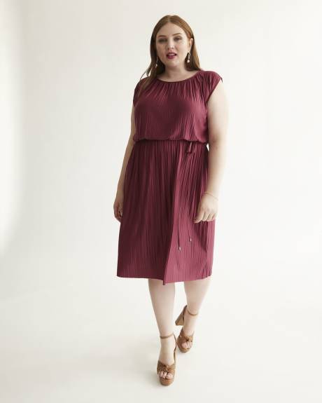 Pleated Sleeveless Dress