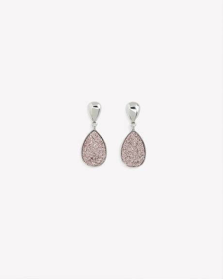 Pink Paper Glitter Drop Earrings