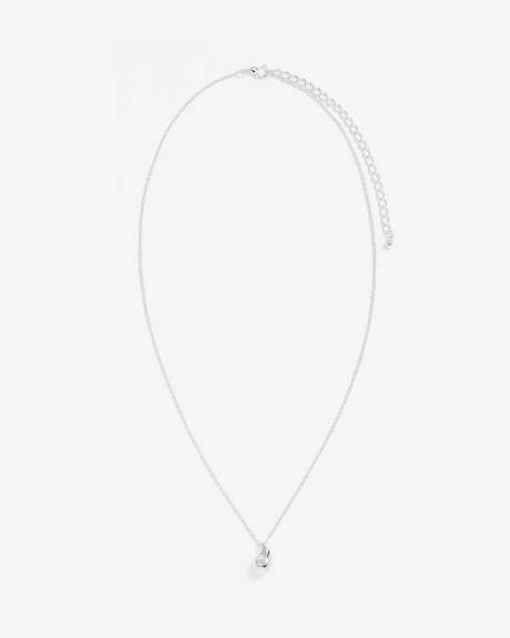 Short Necklace with Tiny Teardrop Pendant