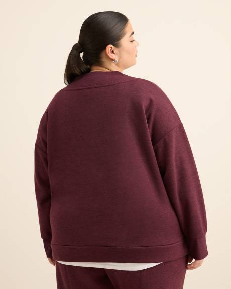 Dropped Shoulder Long-Sleeve V-Neck Top