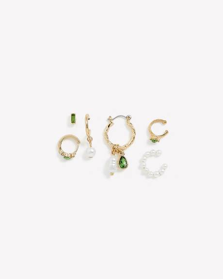 Assorted Ear Lobe Earrings, Set of 6