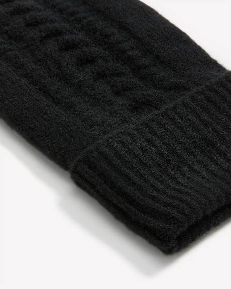 Mitaines en mailles torsadées doublées en molleton Mitaines en mailles torsadées doublées en molleton