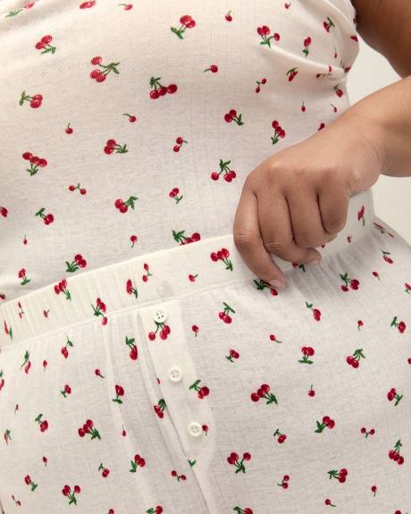 Short boxer en pointelle à motif de cerises - ti Voglio