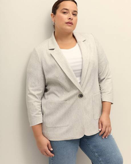 Ruched Sleeve Blazer - Addition Elle
