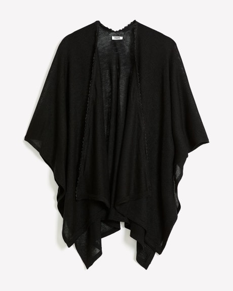 Knitted Cape with Picot Trim