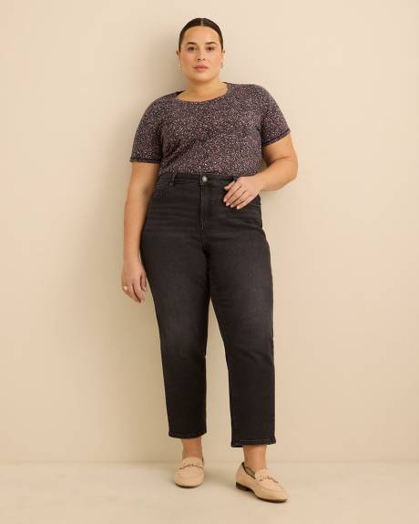 T-shirt imprim&eacute; &agrave; col rond, coupe curvy - Essentiels PENN.