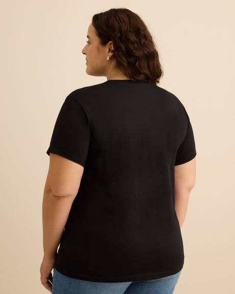 Black Snoopy Print Tee