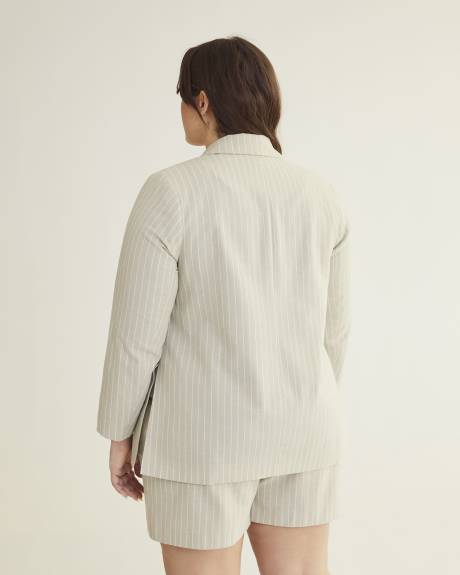 Striped Linen Blend Blazer
