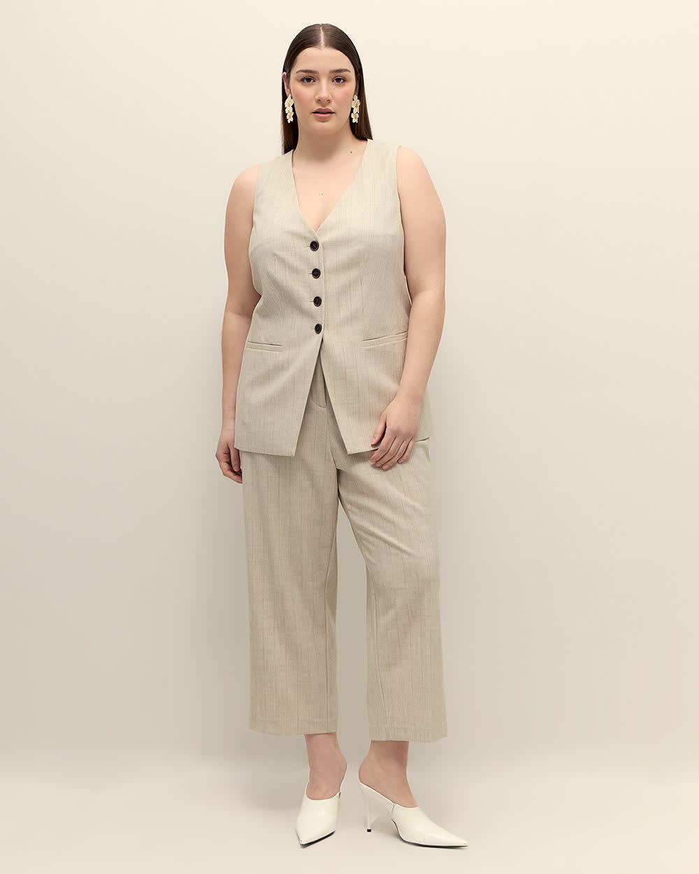 Twill Straight-Leg Cropped Pant - Addition Elle