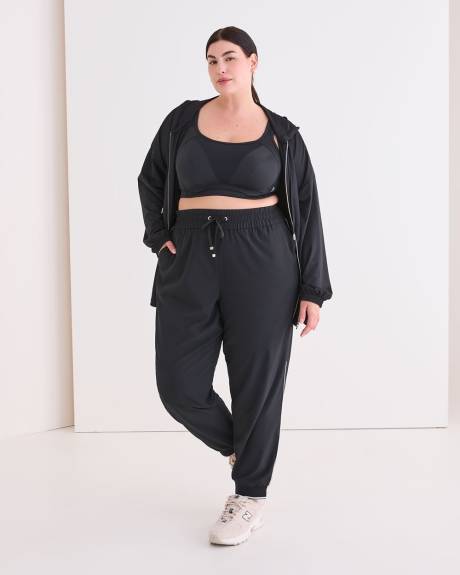 Pantalon de jogging extensible noir à enfiler, tissu responsable - Active Zone