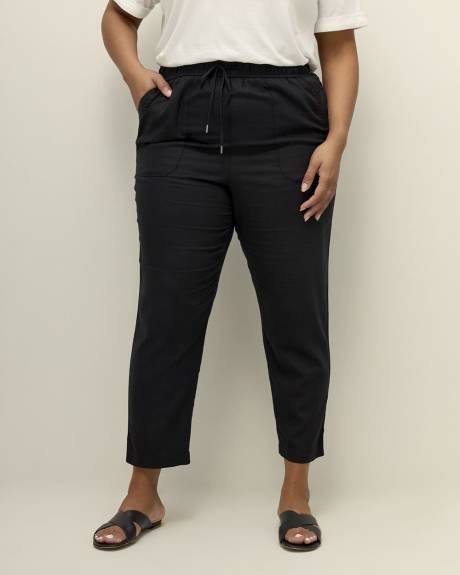 Linen Blend Tapered Leg Pant