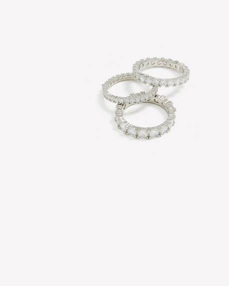 Cubic Zirconia Rings, Set of 3