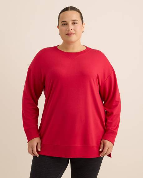 French Terry Tunic Top with Ribbed Details - Active Zone French Terry Tunic Top with Ribbed Details - Active Zone