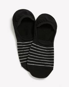 Black Striped Sneaker Socks