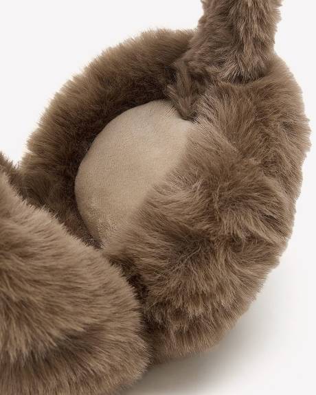 Camel Faux-Fur Earmuffs