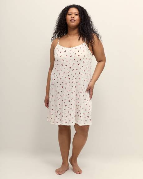 Robe de nuit sans manches en pointelle à motif de cerises - ti Voglio