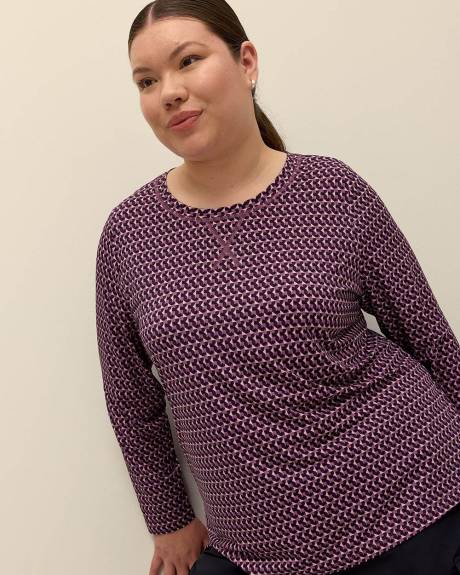 T-shirt à motifs géométriques avec col rond - Active Zone