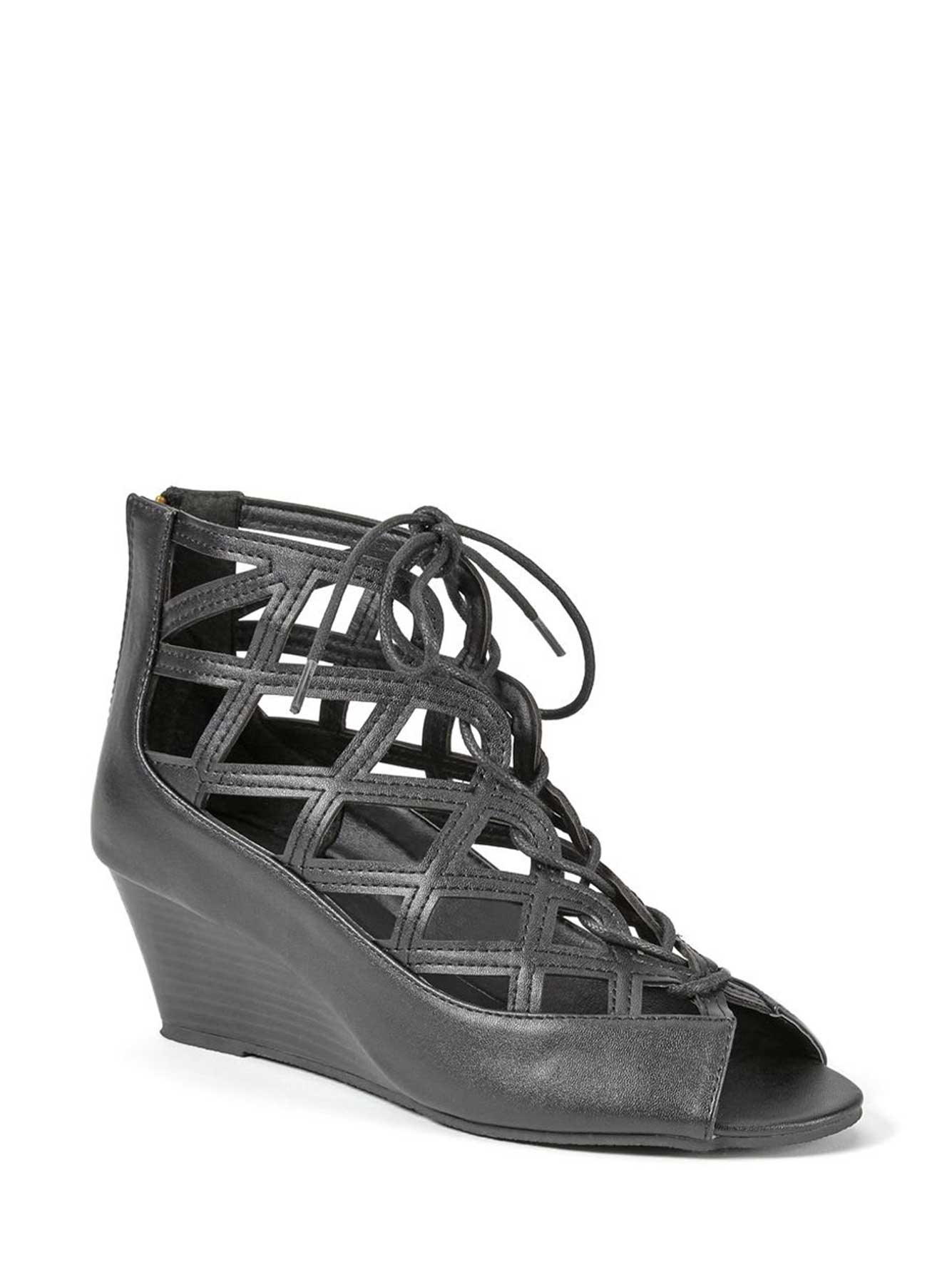 Wide-Width Lace Up Wedge Shoes | Penningtons