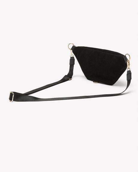 Sac de taille en velours côtelé noir