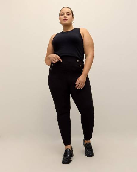 Black Ponte de Roma Skinny-Leg Sailor Pant - Addition Elle